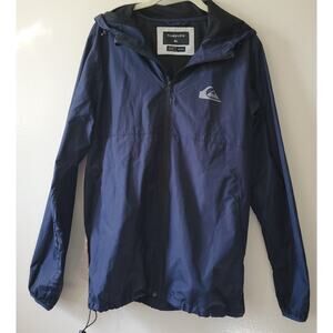 Rip Curl Mens Jacket M Blue Full Zip Hooded Rain Jacket Surf Skate Hike Fish